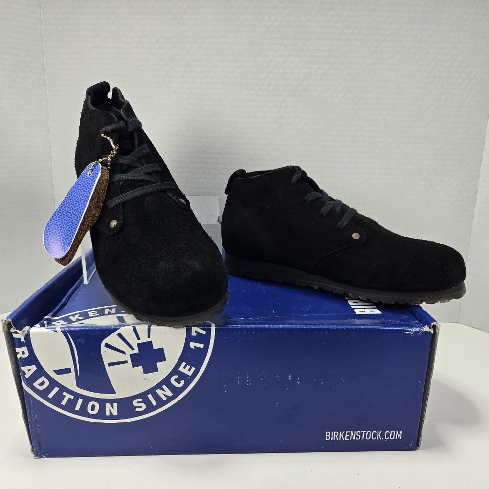 Birkenstock Dundee Plus Black Suede Shoes Women's Size EU 38 Narrow US 7-7.5